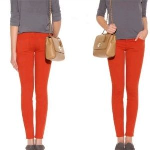 Current Elliott Coral Orange Skinny Ankle Jeans 24